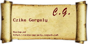 Czike Gergely névjegykártya